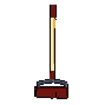 Tool rake pixel art vector illustration Ilustração Stock