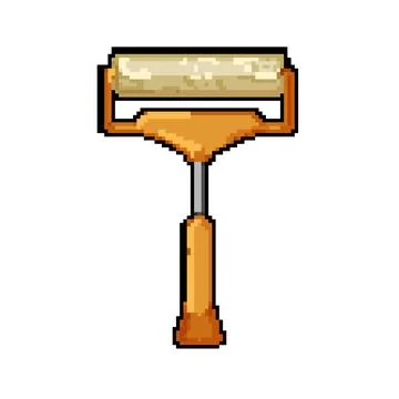 Tool roller paint pixel art vector illustration Stock Illustration