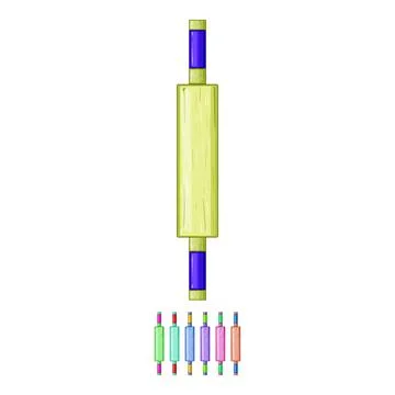 Tool rolling pin cartoon vector graphic Stock Illustration