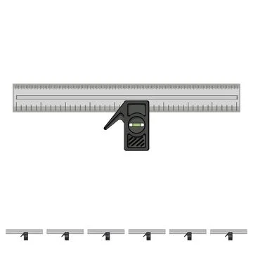 Tool ruler builder cartoon vector graphic Stock Illustration