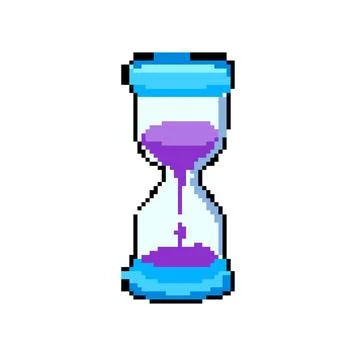 Tool sand timer kids pixel art vector illustration Stock Illustration
