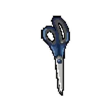 Tool scissor cut pixel art vector illustration Stock Illustration