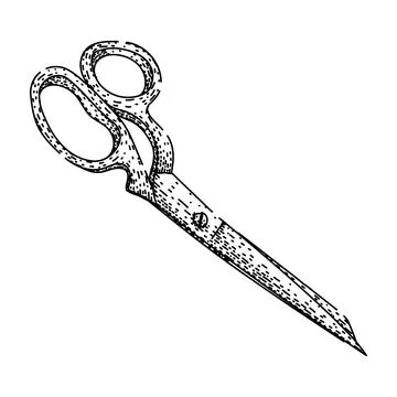 Tool scissors sketch hand drawn vector Illustrazione stock