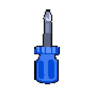 Tool screwdriver pixel art vector illustration Stock Illustration