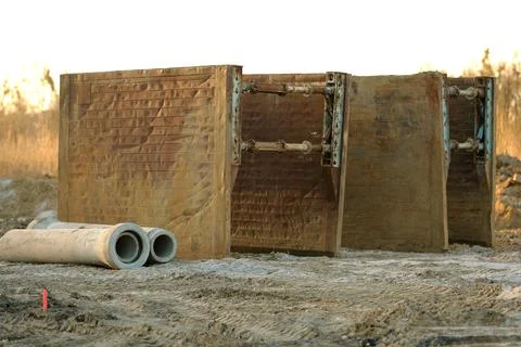 A tool for securing construction excavations Foto stock