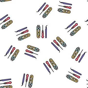Tool set jewellery vector seamless pattern Stock Illustration