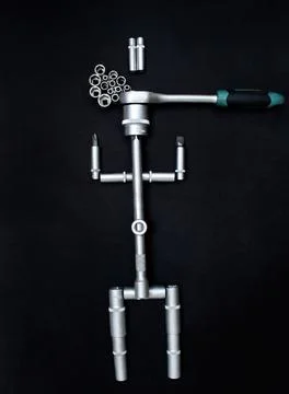 Tool set, socket heads close-up Foto stock