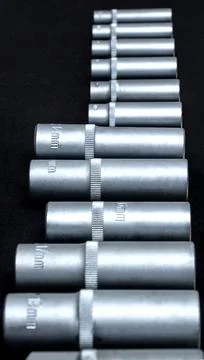 Tool set, socket heads close-up 写真素材