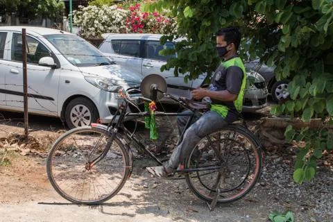 Tool sharpening guy from India Stock Photos