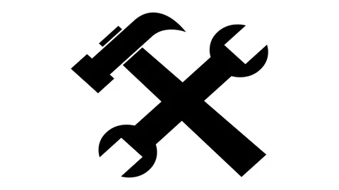 Tool sign icon animated black color in white background Stock Footage 264644960