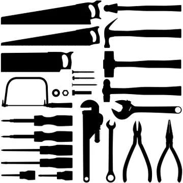 Tool silhouettes Stock Illustration