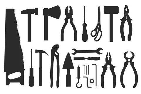 Tool silhouettes 스톡 일러스트