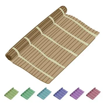 Tool sushi rolling mat vector cartoon graphic Stock Illustration