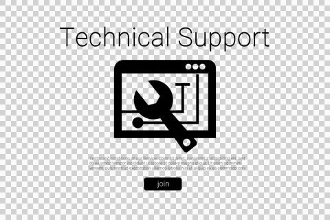 Tool with technical support text 스톡 일러스트