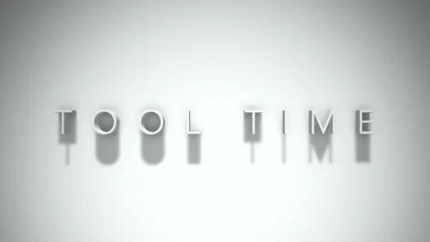 Tool Time 3D title animation with shadows on a white background Stock Footage 296613195