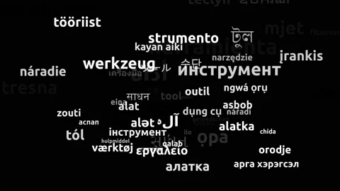 Tool Translated in 65 Worldwide Languages Endless Looping 3d Zooming Wordclou Stock Footage 145201970