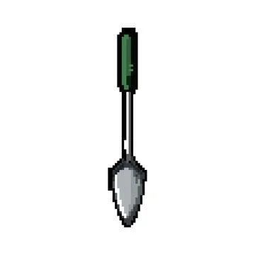 Tool trowel cement pixel art vector illustration Stock Illustration