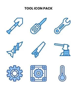 Tool Two Colour Design Icons Pack Stock Illustration