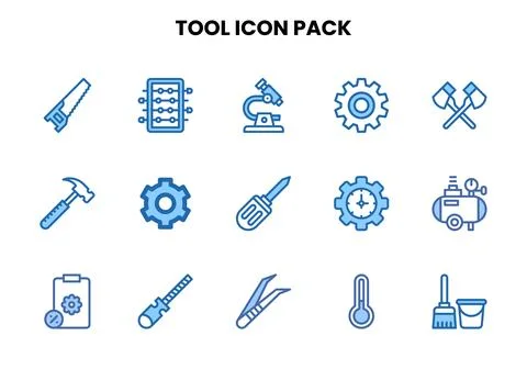 Tool Two Colour Icons Pack Stock Illustration