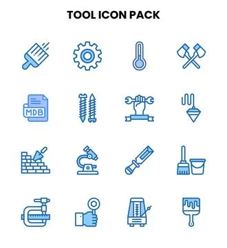 Tool Two Colour Icons Pack Stock Illustration