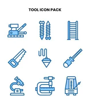 Tool Two Colour SVG Icons Pack Stock Illustration