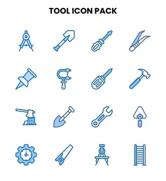 Tool Two Colour SVG Icons Pack Stock Illustration