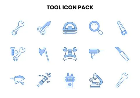 Tool Two Colour UI Icons Pack Stock Illustration