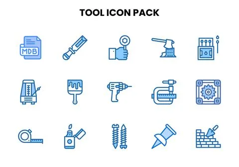 Tool Two Colour UI Icons Pack Stock Illustration