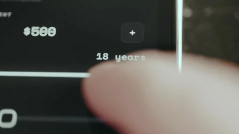 Tool visualizing potential investment returns and opportunity cost for 20 years Stock Footage 332484799