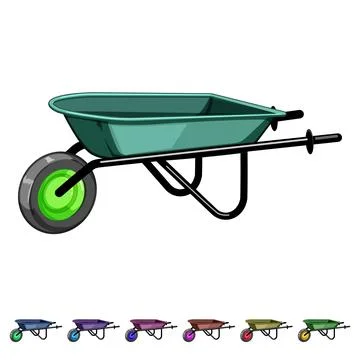 Tool wheelbarrow cartoon vector graphic Stock Illustration