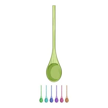 Tool wooden spoon cartoon vector graphic Illustration