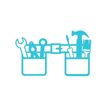 Toolbelt icon. Isolated on white background. From blue icon set. Stock Illustration