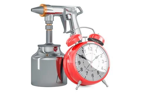 Toolbox with alarm clock, 3D rendering イラスト素材