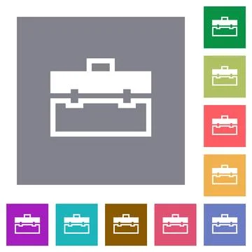 Toolbox alternate square flat icons Stock Illustration