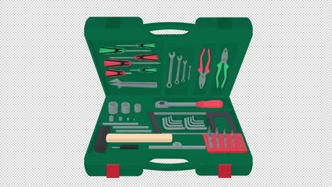 Toolbox. Animation of the toolbox. Cartoon Stock Footage 150721577