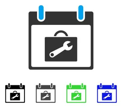 Toolbox Calendar Day Flat Icon Stock Illustration