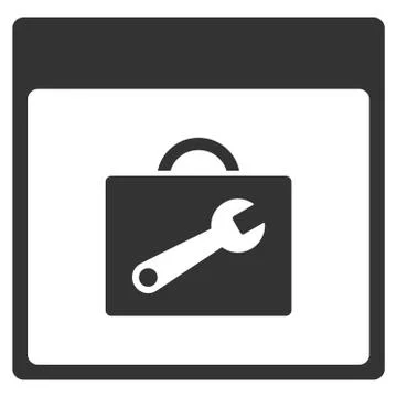 Toolbox Calendar Page Flat Icon Stock Illustration