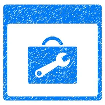 Toolbox Calendar Page Grainy Texture Icon Stock Illustration