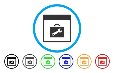 Toolbox Calendar Page Rounded Icon Stock Illustration