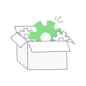 Toolbox, Cogwheels in the box Stock Illustration