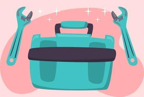 Toolbox Concept Illustration Vector Style Illustration Illustrazione stock