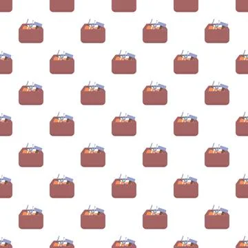 Toolbox with construction tools seamless pattern 库存插图