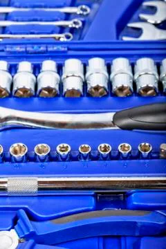 Toolbox with different types of keys Stock Photos