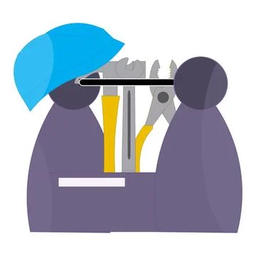 Toolbox filled with various tools in flat design vector Stock Illustration