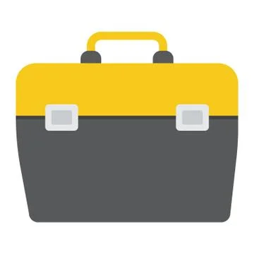 Toolbox flat icon, build and repair, toolkit sign Stock Illustration