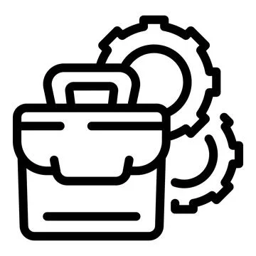 Toolbox with gears representing engineering and problem solving Stock Illustration