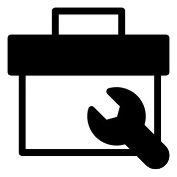 Toolbox glyph icon vector illustration isolated on white background Stock Illustration