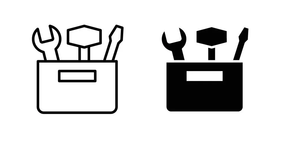 Toolbox icon for design projects and web UI Stock Illustration