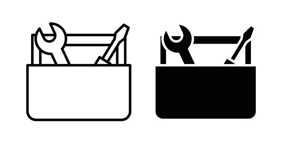 Toolbox icon design. Simple Vector illustrations.. Stock Illustration