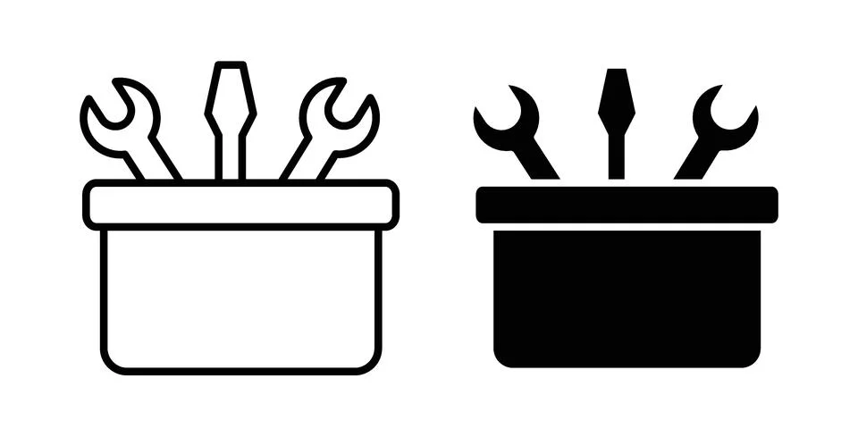 Toolbox icon design. Simple Vector illustrations.. Stock Illustration